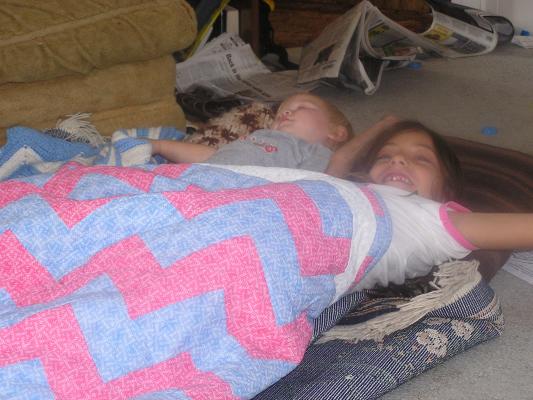 Sarah and Andrea play sleeping