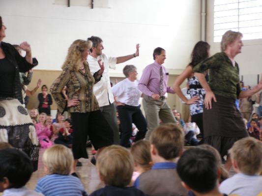 teachers dancing.