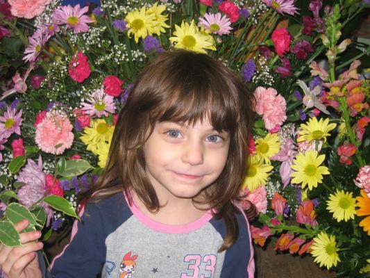 Andrea in the flowers.