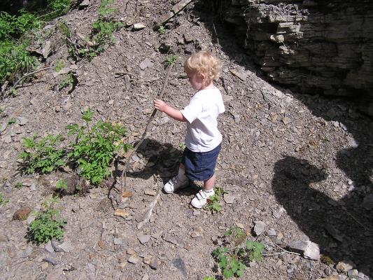 Noah found a good stick.