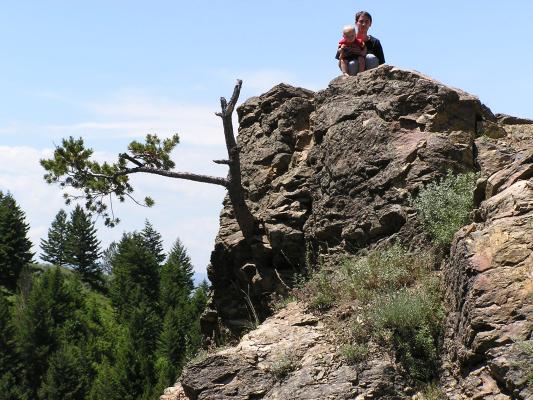 David shows Noah how to scale cliffs one handed (not really)