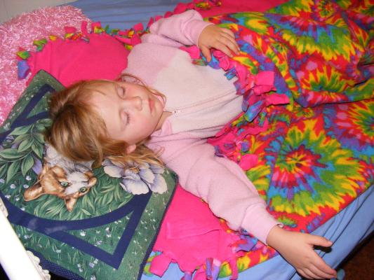 Sarah sleeping.