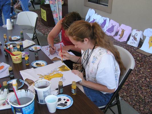 Painting shirts for Vacation Bible School