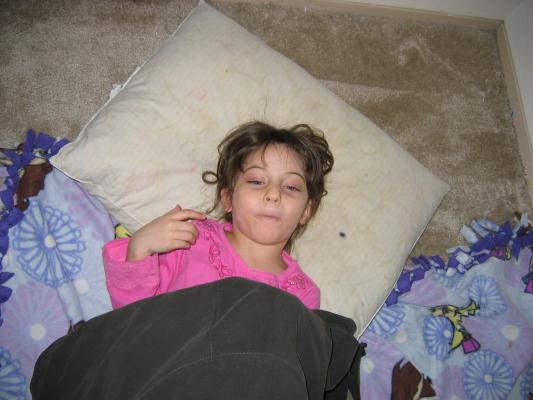 Andrea takes an evening nap.