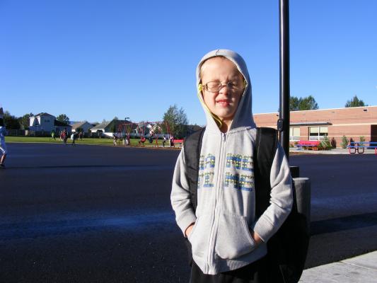 NOAH AT SCHOOL THE FIRST DAY.