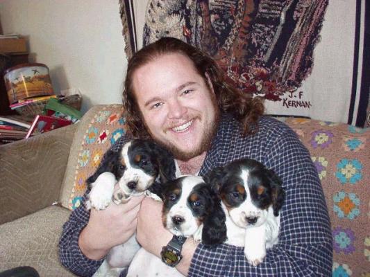 Benji with the puppies.