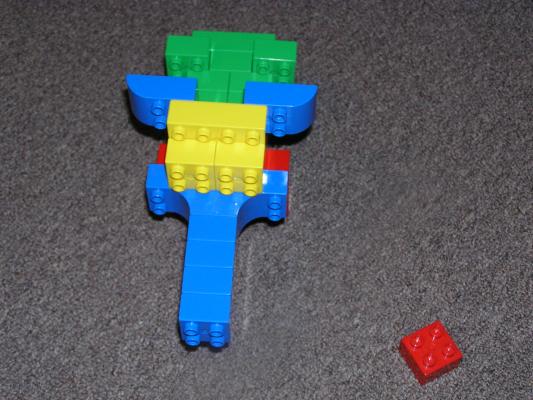 Look, mommy built an elephant out of legos.