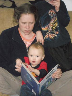 Katie reading to Joshua
