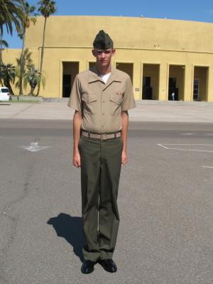 Matthew graduated from Marine boot camp.