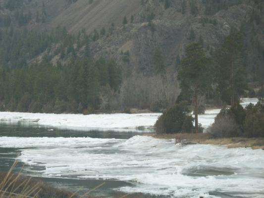 Ice on the Clark Fork River.