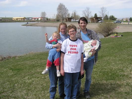 Noah, Katie, Joe, David and Sarah by the lake.