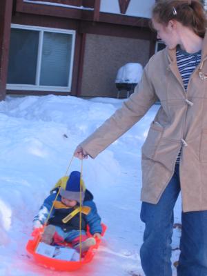 Weeeee, this sled is lots of fun.