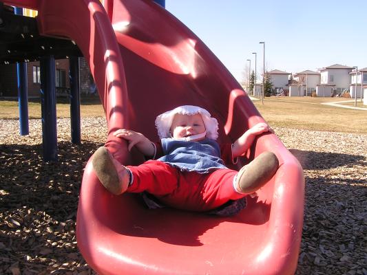 Sarah sliding.