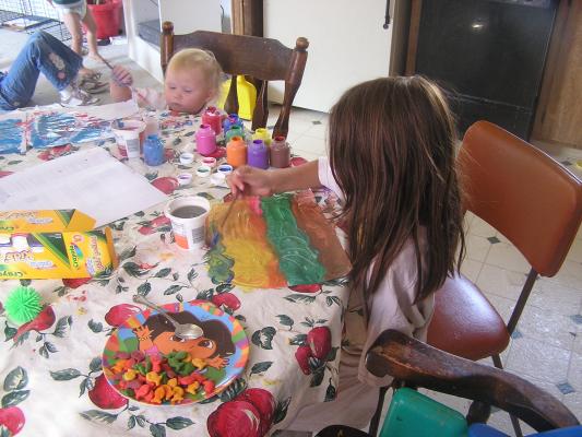 Sarah and Andrea are painting