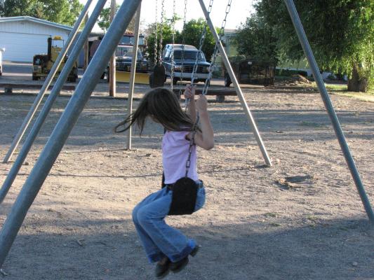 Andrea  swings.