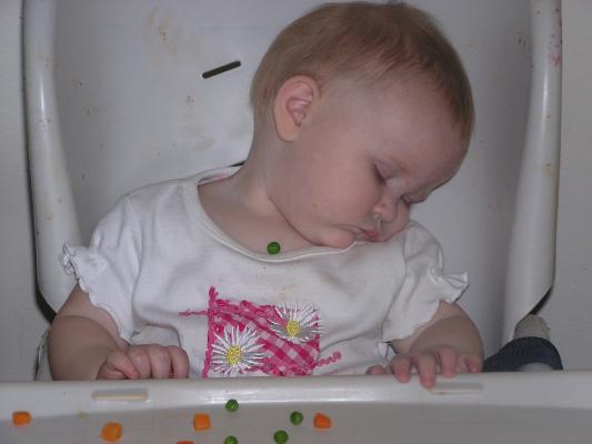 Sarah's first lunchtime nap.