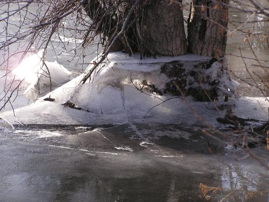 See how much the water has gone down since the water started flowing again.