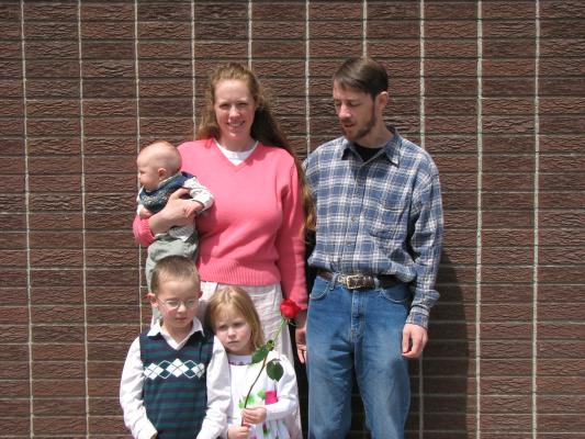 Family photo. Katie, David, Joshua, Noah, Sarah