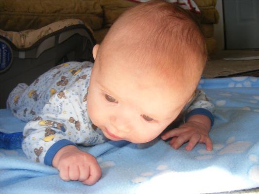 Joshua looking down.