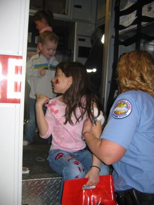 Malia getting a tatoo in the ambulance