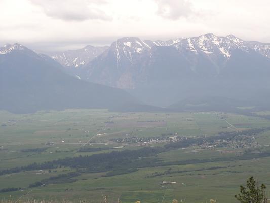 Saint Ignatius under the Mission Mountains.