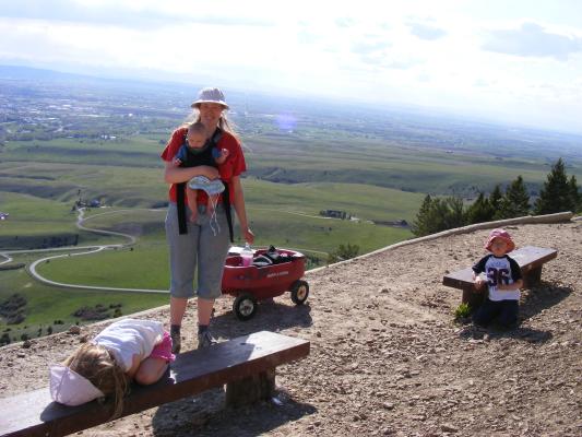 We let the kids ride the way down, Sarah was pretty sleepy.