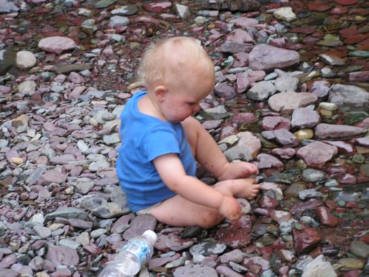 We found some good rocks to play with at the falls.
