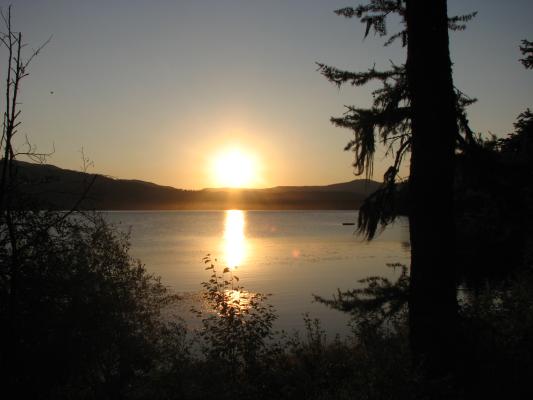 sunset over the lake