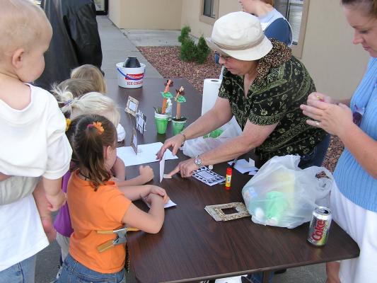 Making crafts at VBS