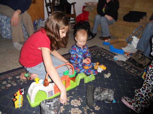 Andrea and Joshua playing. 