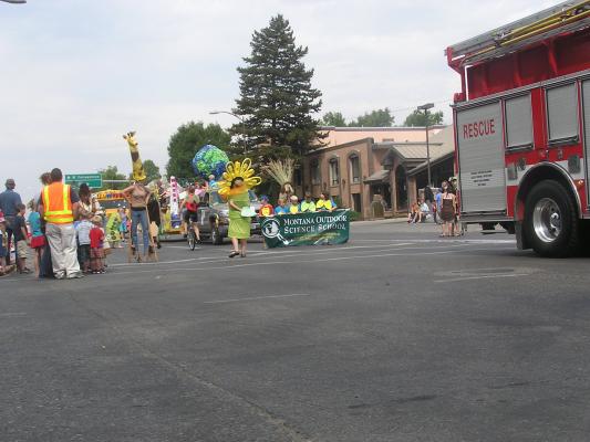 Sweet Pea Festival Parade. People dressed up like animals for the Outdoor Science School
