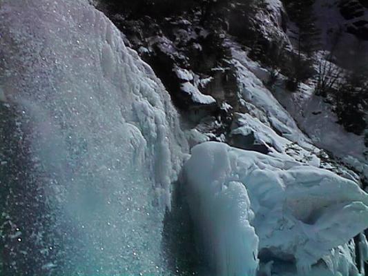 Ice at Mission Falls.