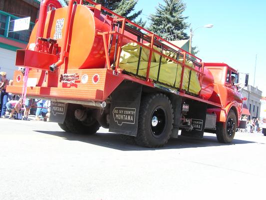 Old fashioned fire truck.
