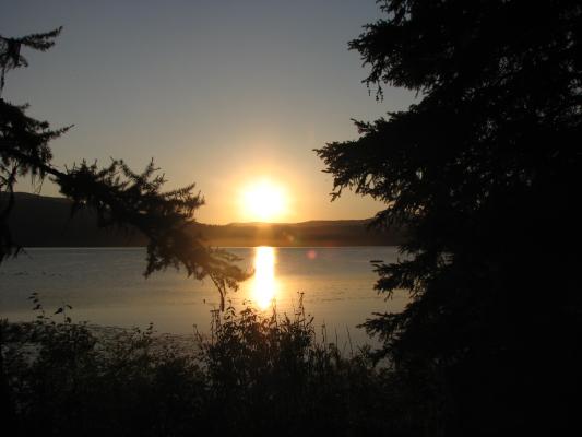 sunset over the lake