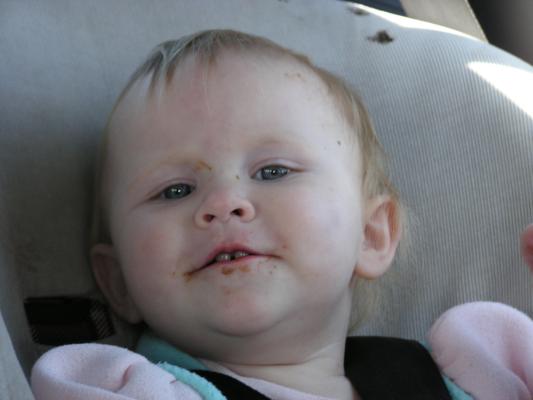 Sarah got some candy too.