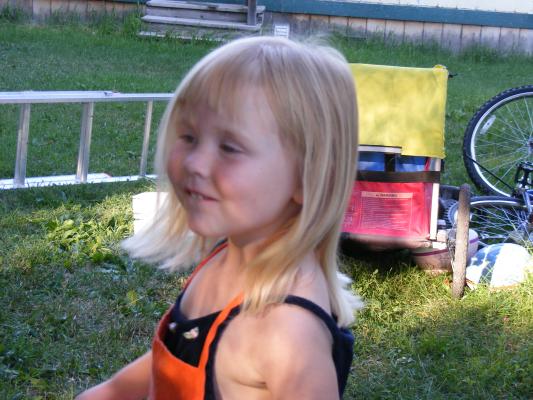 Sarah's first real haircut (besides banes)