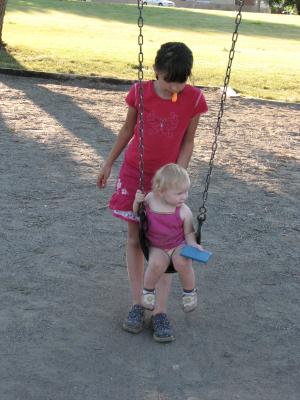 Malia gives Sarah a push