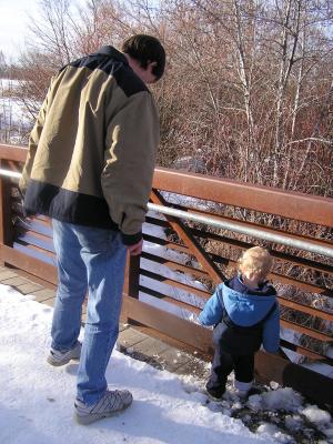 David and Noah admire the great river.