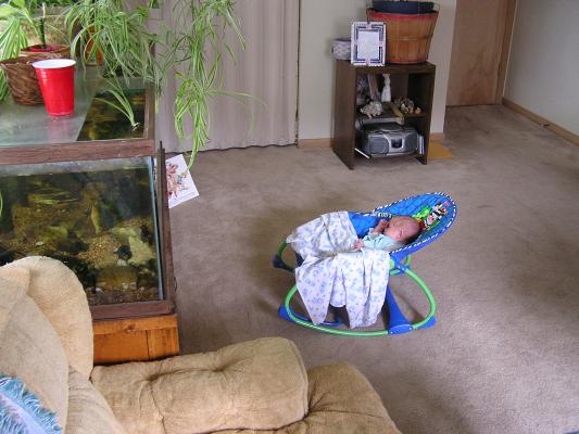 Noah watching his favorite cartoon show