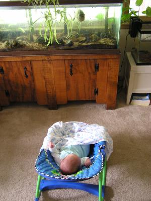 Noah watching his favorite cartoon show
