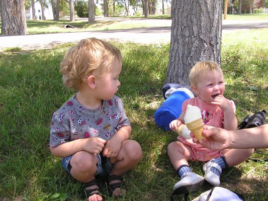 Eating icecream cones at Fort Robinson