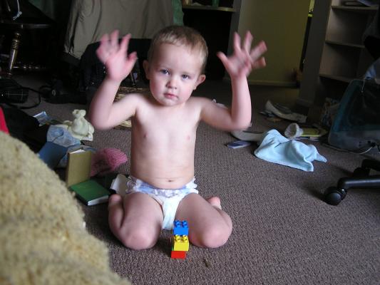 Noah being a kitty.