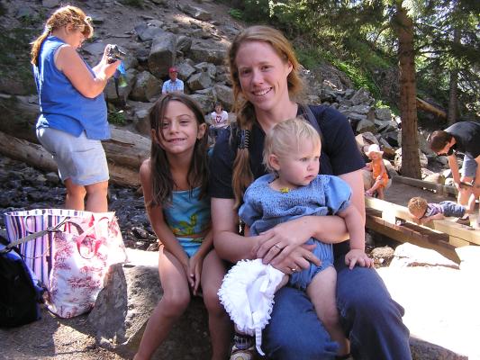 Bea (with camera), Andrea, Katie and Sarah at Palisade falls