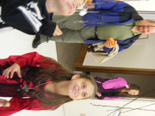Andrea tries to catch Donut.