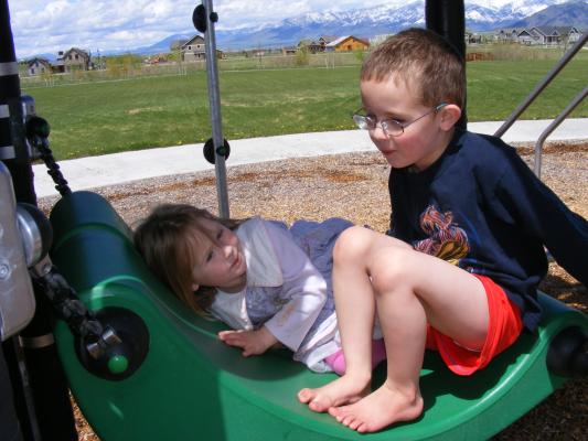 Sarah and Noah at the Meadow park.