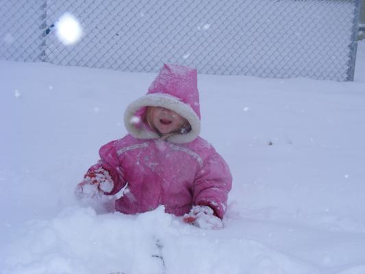 Sarah in the snow.