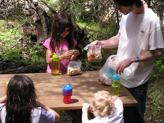 Everyone picks the candy out of the trail mix.