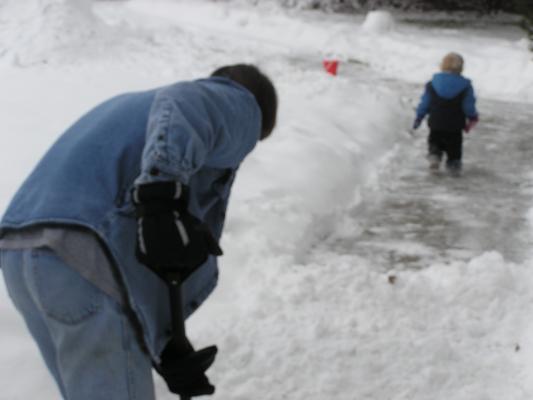 I'll go shovel over there.