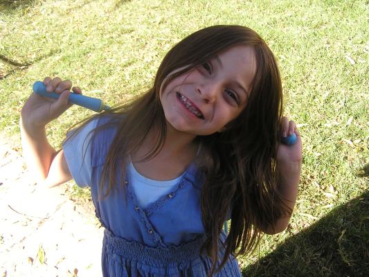 Andrea's toothless smile.