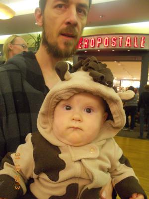 Hannah is a horse for Halloween.
